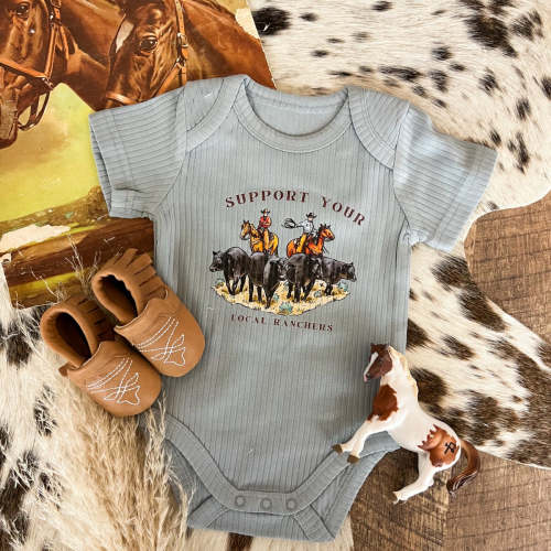 Support Your Local Ranchers Ribbed Onesie/Tee(little kid) – theFRINGEDpineapple