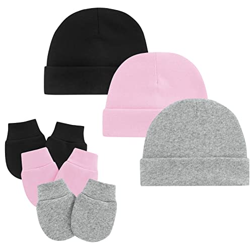 Zando Hospital Baby Newborn Hats Girl and Mittens Infant Beanie 0-6 Months | Cotton stretch newborn hats with anti-scratch mittens are baby essentials for homecoming, Halloween, photos & showers.