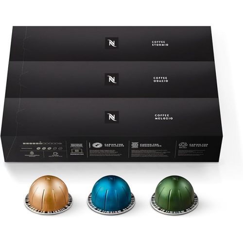 Nespresso Capsules Vertuo, Variety Pack, Medium and Dark Roast Coffee, 30 Count Coffee Pods, Brews 7.8 oz.