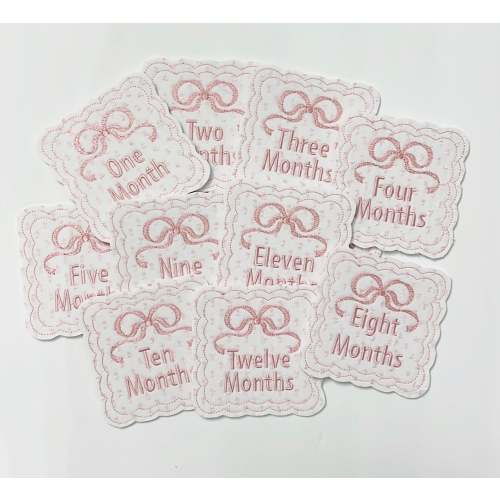 Scalloped Bow Month Cards
