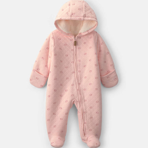 Baby Girl Sheep Teddy Fleece Long-Sleeve Jumpsuit - Pink | Carter’s Oshkosh Canada