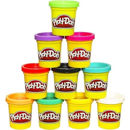 Play-Doh Bulk 10-Pack Case of Assorted Colors, Christmas Stocking Stuffers, Party Favors for Girls & Boys, Kids Arts & Crafts, Preschool Toys, Ages 2+ (Amazon Exclusive)