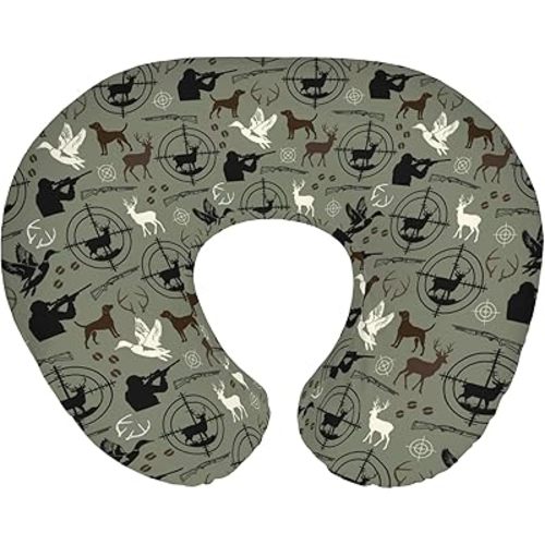 Hunting Deer Hunting Duck Baby Nursing Pillow Covers for Boy Girl Dog Hunter Hunting Animals Nursing Pillow Slipcovers for Breastfeeding Pillows Elk Duck Hunter Soft Stretchy Cover for Newborn Infant