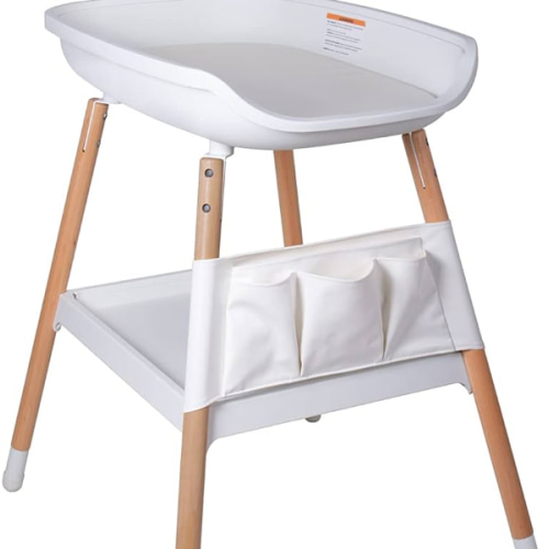 Beberoad Love Baby Changing Table – Adjustable Height Nursery Changing Station with Soft Pad, Organizer & Large Storage Shelves – Diper Table for Newborns & Infants (White)