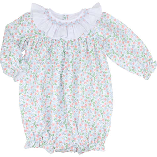 Floral Smocked Corduroy Bubble