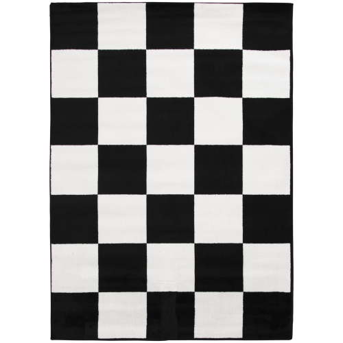 Mainstays 5x7 Black and White Checkered Indoor Area Rug