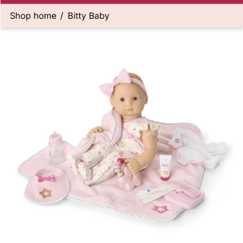 Bitty Baby® Doll #6 with red hair Care & Play Set