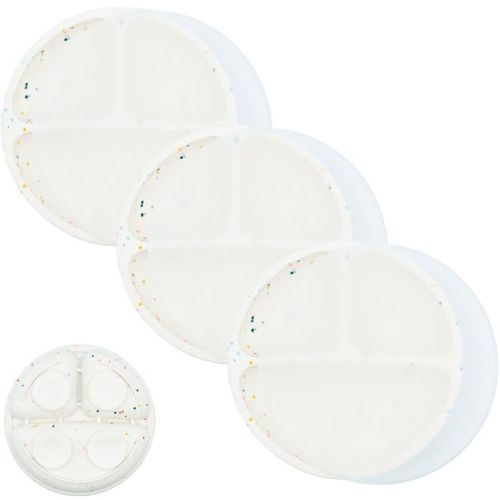 WeeSprout Suction Plates for Babies & Toddlers | 100% Silicone | Plates Stay Put with Suction Feature | Divided Design | 3 Pack