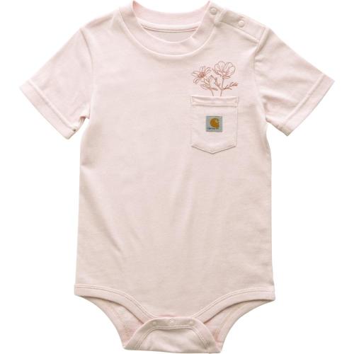 Carhartt Infant Girls Short-Sleeve Flower Pocket Bodysuit, Potpourri Pink - CA5013-CP52