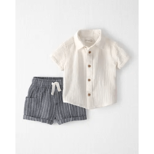 Baby Boy 2-Piece Organic Cotton Gauze Top & Short Set - Little Planet | Carter's