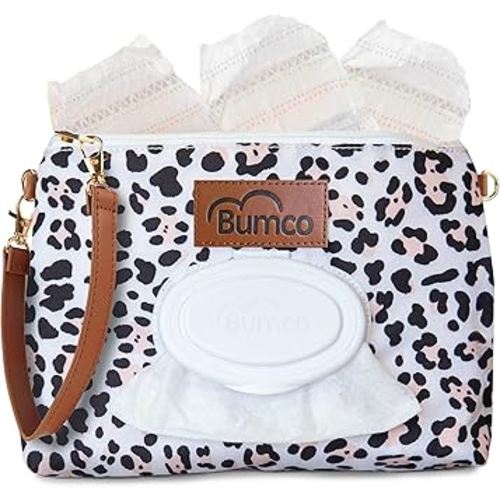 Bumco Diaper Clutch - Portable Wipes Dispenser & Baby Travel Essential, Airtight Dispenser, Refillable Wipes Container, Travel Baby Essentials, Diaper Bag Purse