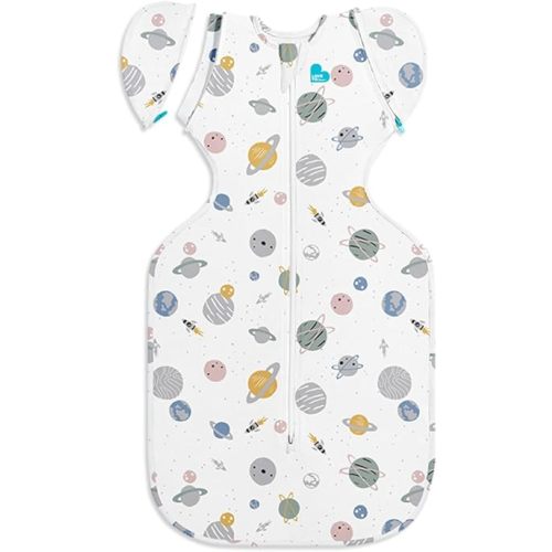 Love to Dream Swaddle Up Transition Swaddle, Patented Zip-Off Wings, Gently Help Baby Transition from Being Swaddled to Arms Free when showing signs of rolling, Lite 0.2 TOG, 19-24 lbs, White Space