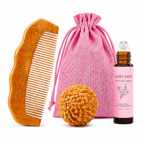 Labor Focus Trio, Birth Comb, Massage Ball & Clary Sage Roller | 37+ week routine, hospital bag essentials, sensory grounding, Labor and Delivery Essentials