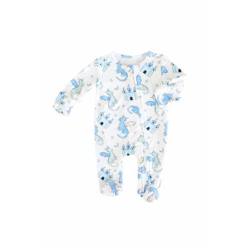 Dragon Adventure Zipper Footie | Blue