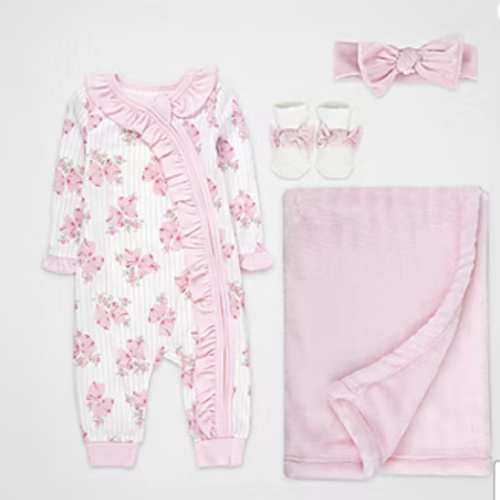 Baby Essentials Baby Girls 4-pc. Baby Clothing Set, Color: Pink - JCPenney