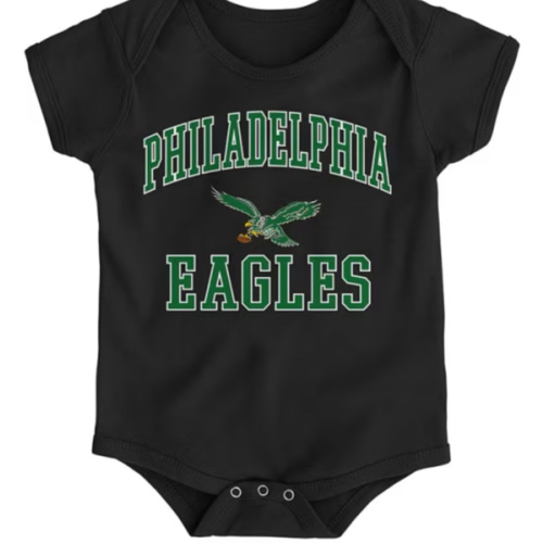 Philadelphia Philadelphia Eagles BLACK Baby #1 Design One Piece - 13347079