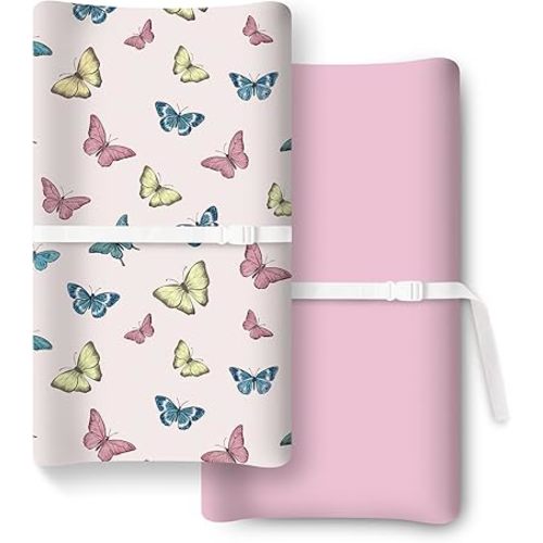 Extra Stretchy Changing Pad Cover, Ultra Soft Premium Jersey Knit Changing Pad Sheets, Unisex for Boys Girls, Fits All Standard Changing Tables/Dresser Tops - 2 Pack