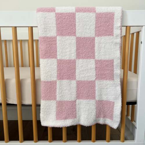 Phufy™ Bliss Checker Blanket, Strawberry