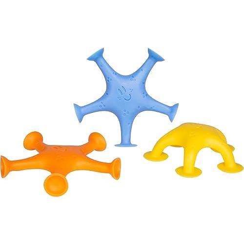 Ubbi Starfish Stretch and Suction Bath Toys, Baby Bath Accessory, Water Toys for Toddler Bath Time, Fun Baby Water Toys, Set of 3