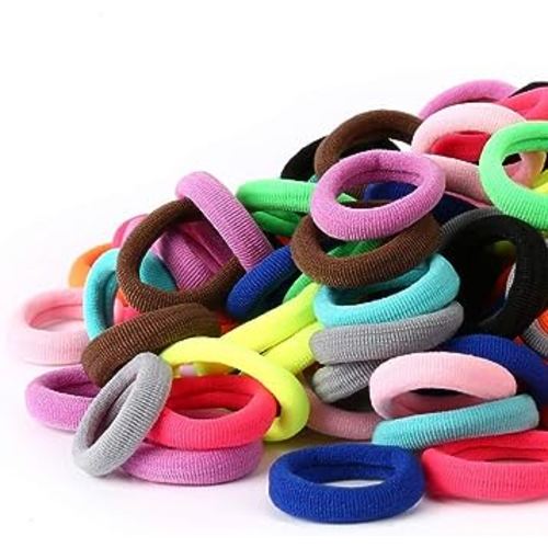 Baby Hair Ties, Cotton Toddler Hair Ties for Girls, Kids Seamless Hair Bands, Girls Elastic Ponytail Holders, Diameter 0.97 Inch and Assorted Colors by Qarwayoc