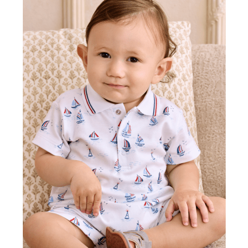 Red, White, & Blue Regatta Short Playsuit