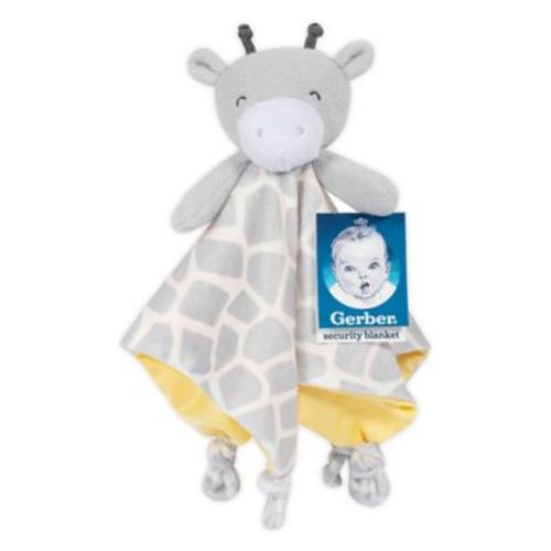 Gerber® Giraffe Plush Velboa Security Blanket in Grey - GREY - 12" X 12"