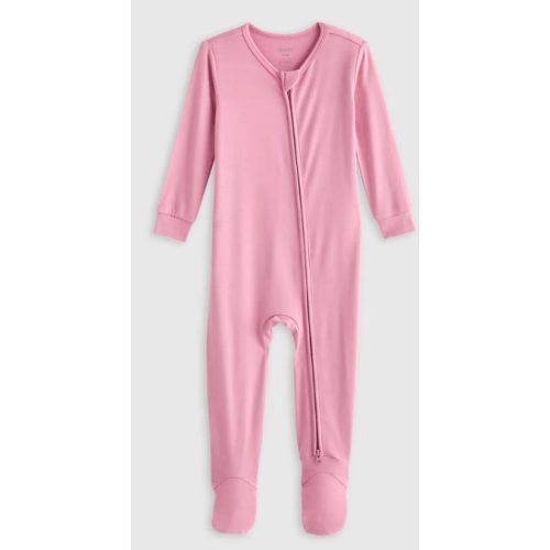 Bamboo Footie Pajama - Baby in Misty Rose