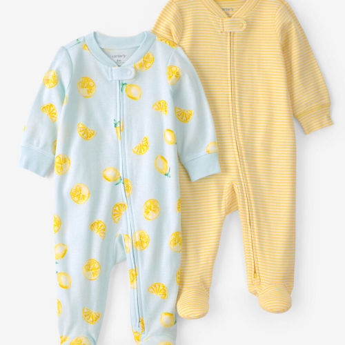 Baby 2-Pack Lemon Sleeper - Yellow/Blue | Carter’s Oshkosh Canada