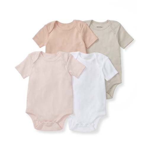 Pink Sand Solid Organic Cotton Short Sleeve Baby Bodysuit Pack of 4 – Burt's Bees Baby
