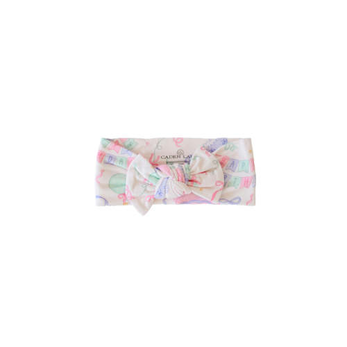 Knit Large Bow Headwrap | Birthday Bash Pink