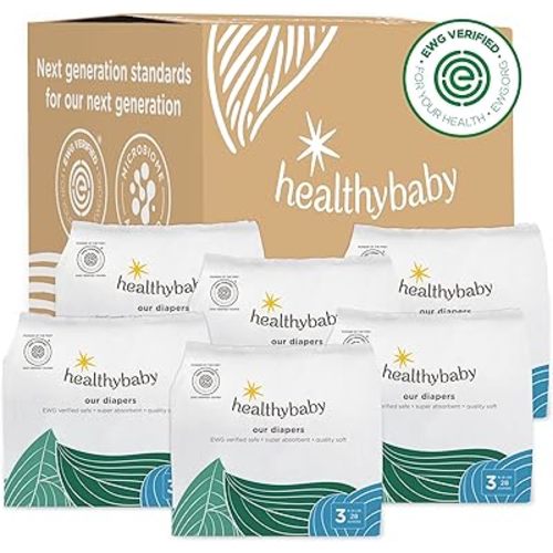 Our Diapers | The First EWG Verified & Microbiome-Friendly Diaper | 12-Hour Leak Protection | Made with Organic Cotton & Plant-Derived Materials | Totally Chlorine Free | Size 3 (16-28 lbs) 168 Count