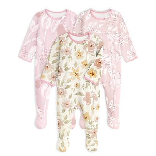 Unnivoll Baby Pajamas 100% Cotton Baby Sleepers for Newborn 0-3 3-6 6-9 Months 3Pcs Footie Pajamas Baby Boys Girls Clothes