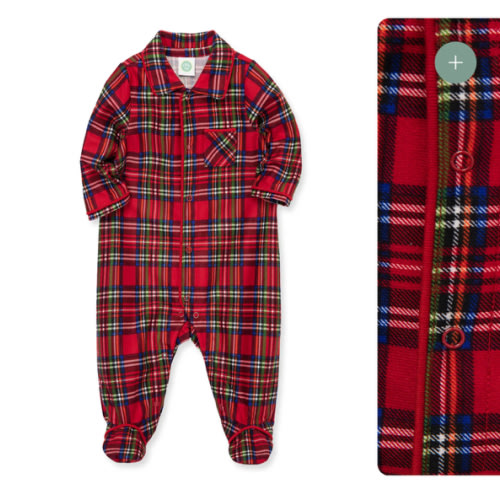 Plaid Collared Footie (3M-12M)