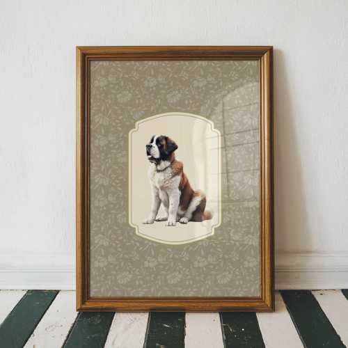 Vintage Style Dog Print Nursery Decor St Bernard Vintage Style Dog Wall Art Antique Dog Art Sketch Art Animal Printable Wall Decor