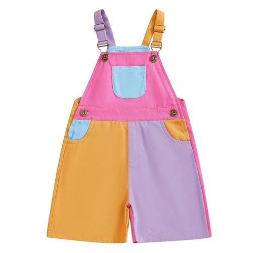 TheFound Toddler Boy Girl Romper Overall Shorts Contrast Color Suspender Romper Adjustble Shoulder Strap Newborn Baby Clothes