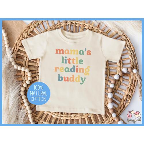 Mama's Reading Buddy T-shirt, Book Lover Toddler Tee, Bookworm Youth Shirt, Reader Tshirt, Bookish Children's Tee Shirt, Literacy Kids Shirt