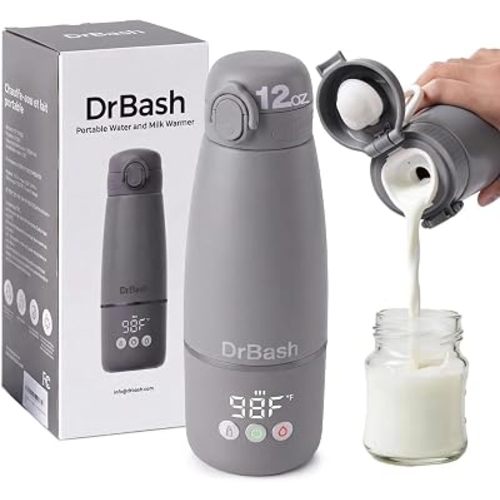 DrBash Portable Milk Warmer for Travel | Cordless Bottle Warmer | 12oz
