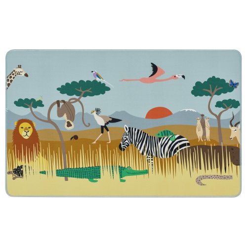 SANDLÖPARE Desk pad - multicolor animals on the savannah 15x23 5/8 "
