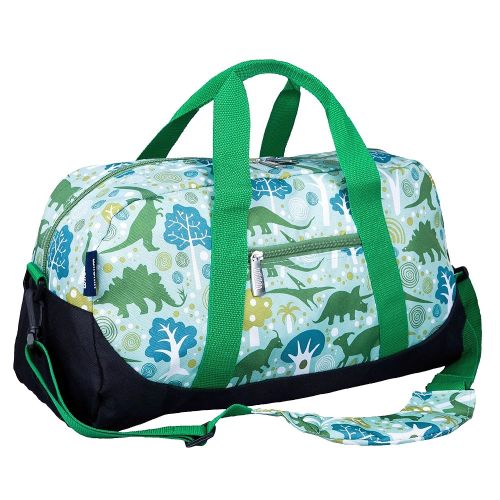 Wildkin Kids Overnighter Duffel Bag – Carry-On Size, Ideal for School & Sleepovers – Dinomite Dinosaurs