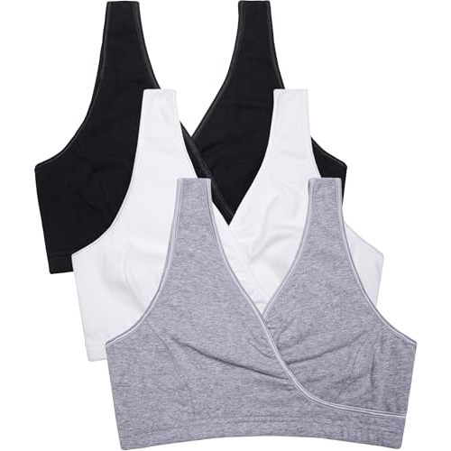 CAKYE 3 Pack Maternity Nursing Sleep Bra Breastfeeding Cotton Bralette