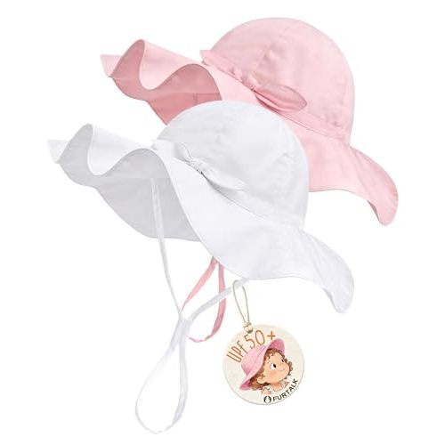 FURTALK Baby Sun Hat Toddler Beach Hats with UPF 50+ Sun Protection Wide Brim Girls Bucket Hat