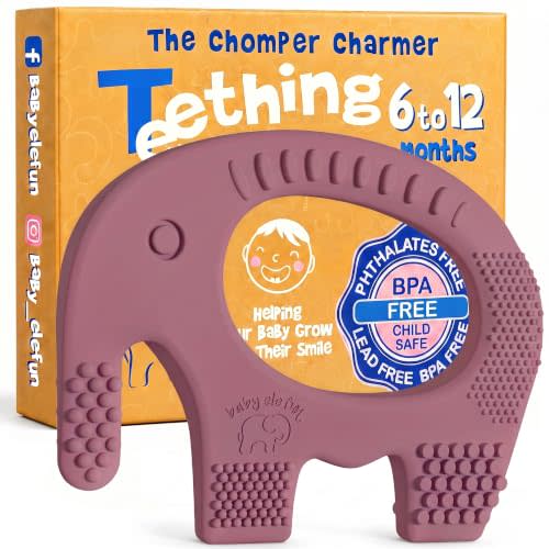 Baby Elefun Baby Teething Toys 5X Pain Relief Zero Delay 6-12 Months Plum