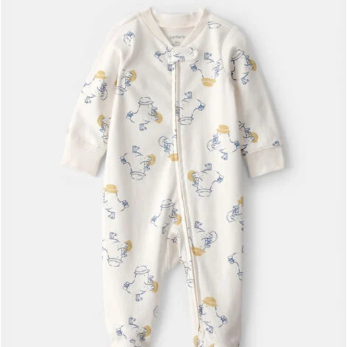 Baby Milk & Cookies 2-Way Zip Cotton Sleep & Play Pajamas - Grey | Carter's