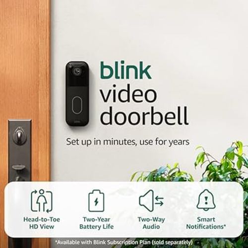 All-new Blink Video Doorbell + Outdoor 4 – Wireless smart security cameras, head-to-toe HD view, two-year battery life. Sync Module Core included – 2 camera system + Video Doorbell