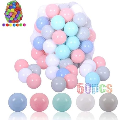 LANGXUN 50 100 200 Balls Soft Plastic Ball Pit Balls for Kids, Gift for Baby Toddler Birthday Christmas, Ball Pit Play Tent, Baby Kiddie Pool Water Toys, Party Decoration