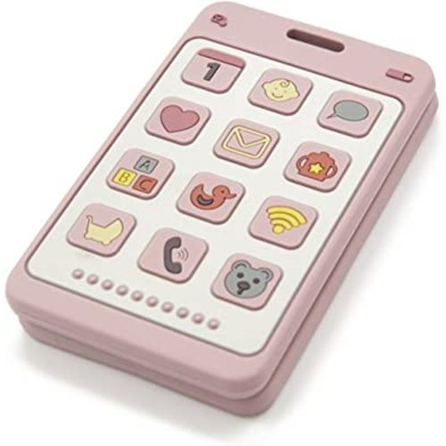 Soft Silicone Phone Shape Teether Boys Girls Baby Molar Teether Chew Toys, Teething Toy (Pink)