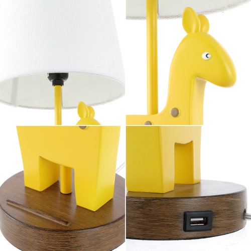 JONATHAN Y Ellie 17.5" Iron/Resin Giraffe LED Kids' Table Lamp with Phone Stand and USB Charging PorT