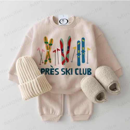 APRES SKI CLUB Baby Sweatshirt 2-piece Beige Set