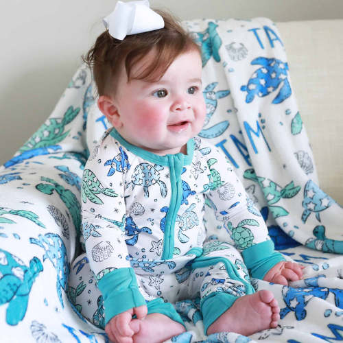 Sea Turtle Splash Convertible Zip Romper