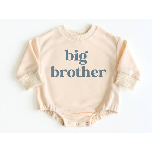 Big Brother Bubble Romper Sweatshirt, Baby Bodysuit, Big Brother, Big Brother To Be, Pregnancy Announcement, Baby Boy Outfit, Bubble Romper